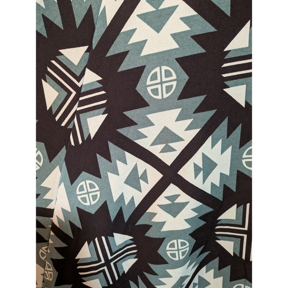 Whimsigoth Boho Western RetroGlam  Artsy Geometric Black Teal Green S Maxi Skirt - Picture 4 of 10